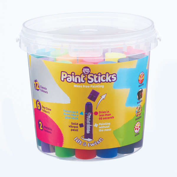 Little Brian Paint Sticks Bucket - Assorted 20 pk