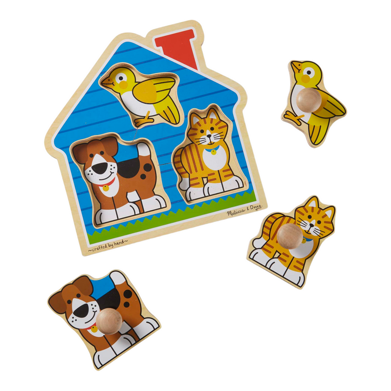 Melissa & Doug - House Pets Jumbo Knob Puzzle 3 Piece