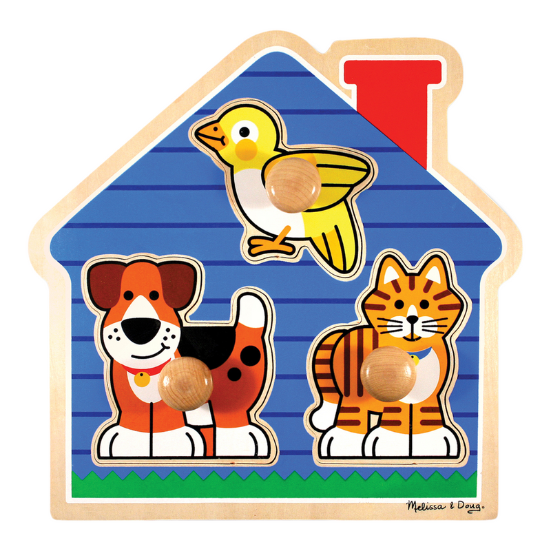 Melissa & Doug - House Pets Jumbo Knob Puzzle 3 Piece