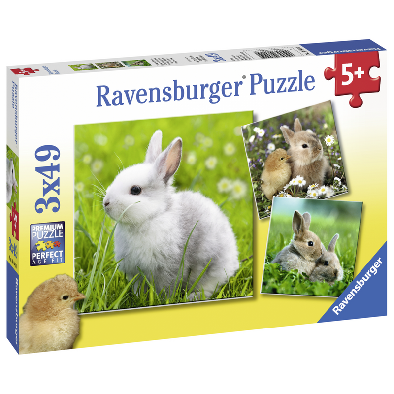 Ravensburger - Cute Bunnies Puzzle 3x49 pieces
