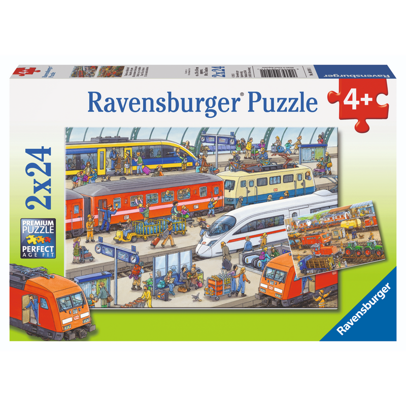 Ravensburger - Busy Train Station Puzzle 2x24 pieces