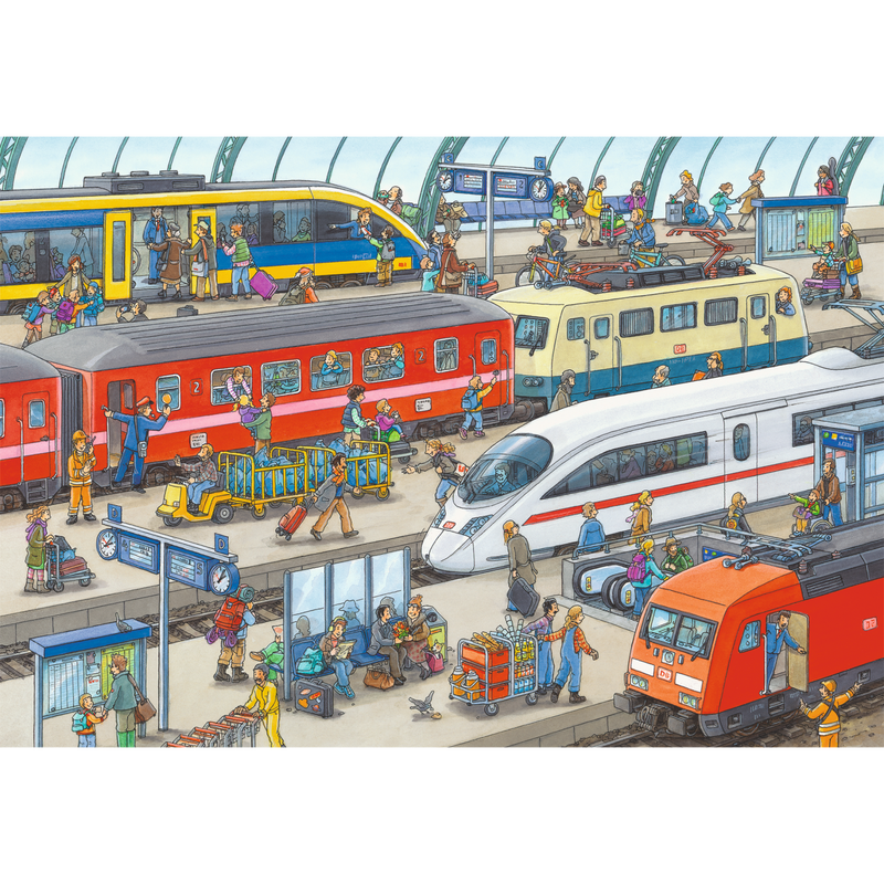 Ravensburger - Busy Train Station Puzzle 2x24 pieces