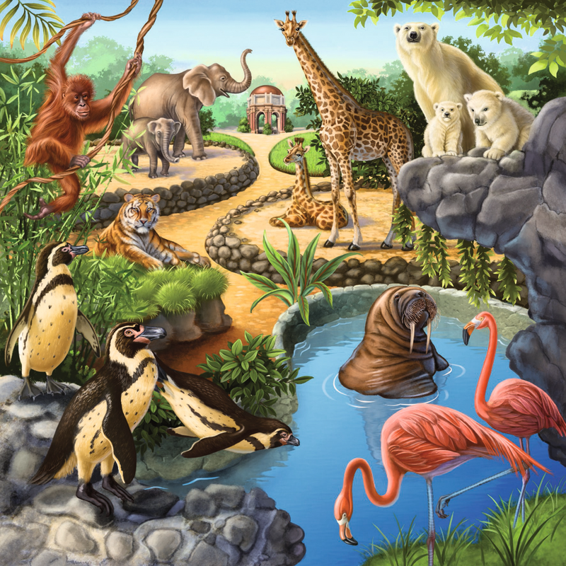 Ravensburger - Forest Zoo & Pets Puzzle 3x49 pieces