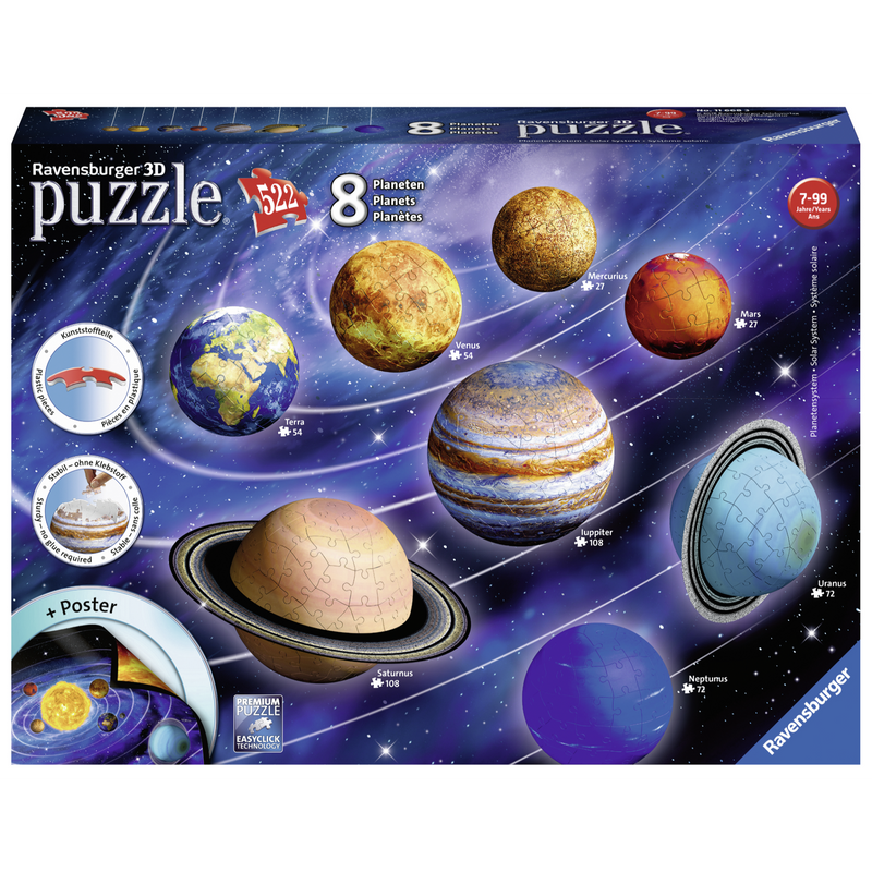 Ravensburger - Solar System 8 Planets 3D Puzzle 522 pieces