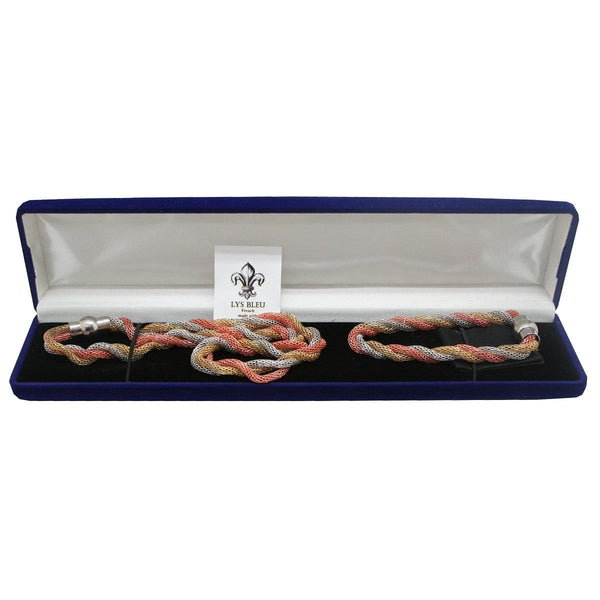 [Clearance] Lys Bleu 3 Ropes Chain Necklace & Bracelet Set
