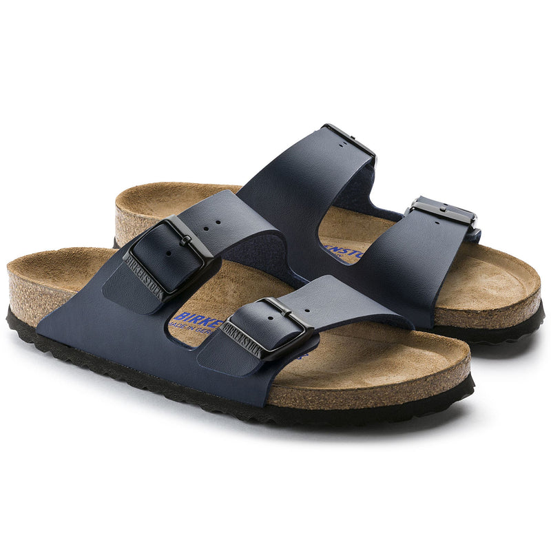 Birkenstock Unisex Arizona Birko-Flor Soft Footbed Narrow Fit Sandal (Blue)