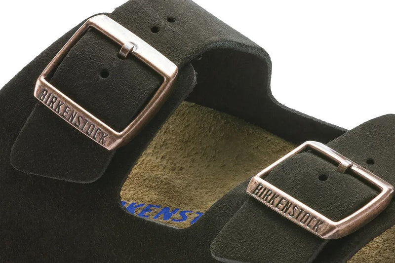 Birkenstock Unisex Arizona Suede Leather Soft Footbed Regular Fit Sandal (Mocha)