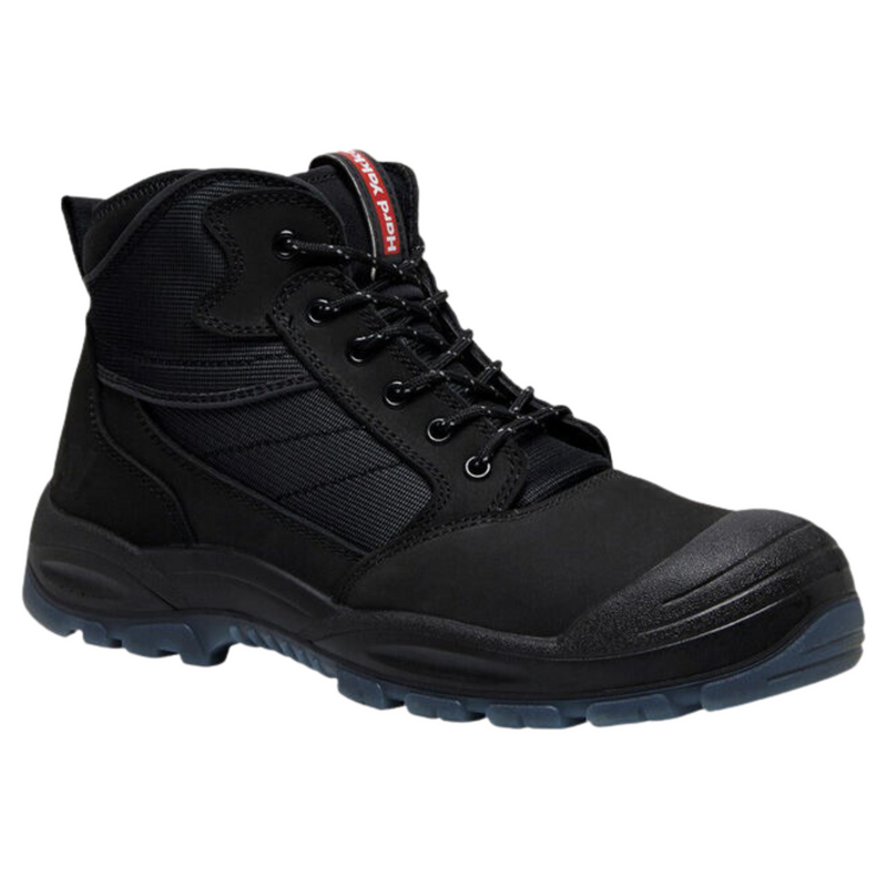 Hard Yakka Men's Nite Vision Hi Vis Lace Up Steel Toe Safety Boot - Black