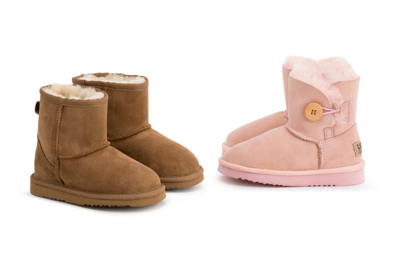 Outback Ugg Kids Classic - Premium Double Face Sheepskin (Chestnut)